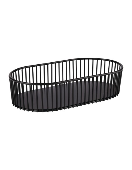 Panière ovale APS 290 x 160 mm - métal noir