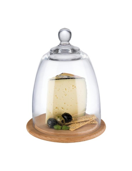 Plateau bois avec couvercle verre APS 185 x 240 mm