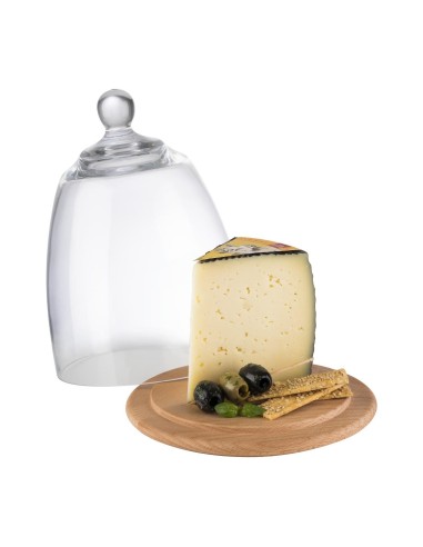 Plateau bois avec couvercle verre APS 185 x 240 mm