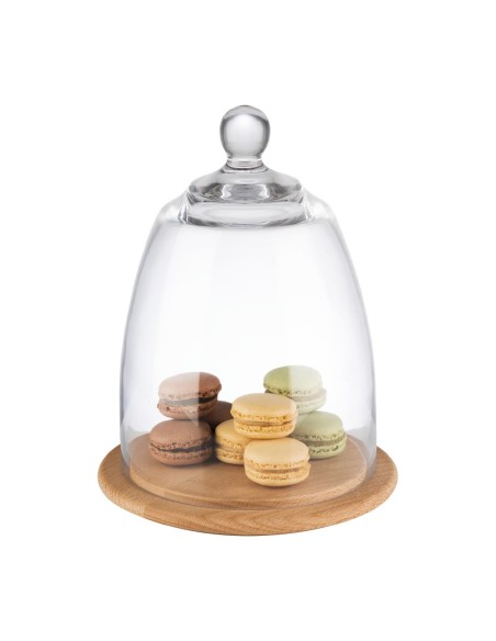 Plateau bois avec couvercle verre APS 185 x 240 mm