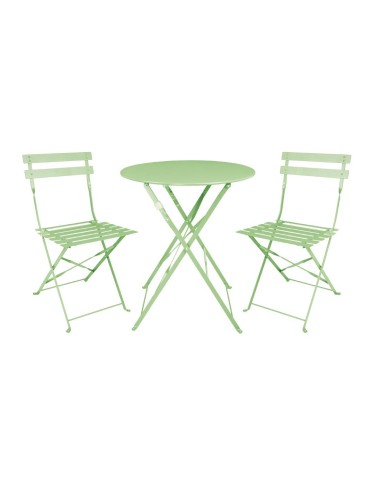 Table de terrasse carrée pliante Bolero vert clair 595 mm