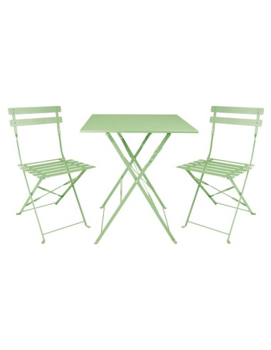 Chaises de terrasse pliantes Bolero vert clair - lot de 2