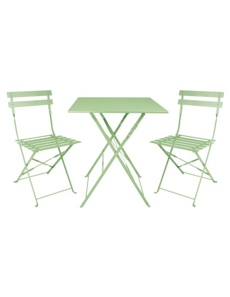 Chaises de terrasse pliantes Bolero vert clair - lot de 2