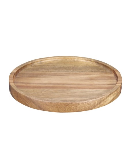 Assiette ronde en acacia Olympia 200mm - Bois naturel