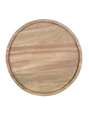 Assiette ronde en acacia Olympia 200mm - Bois naturel