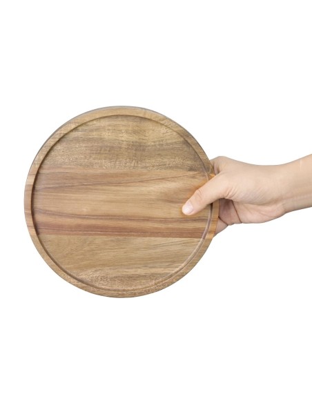 Assiette ronde en acacia Olympia 200mm - Bois naturel