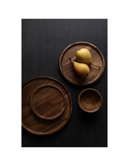 Assiette ronde en acacia Olympia 250mm - Bois naturel