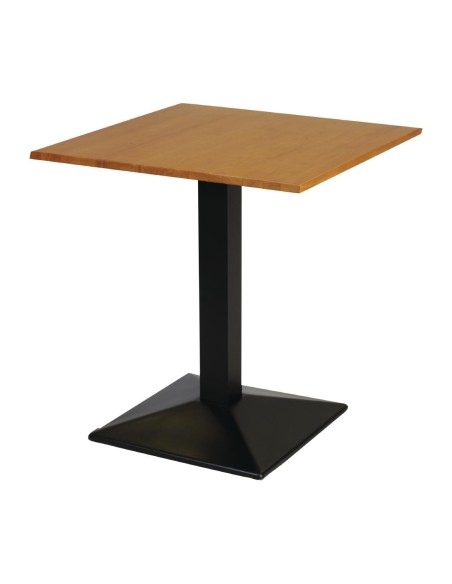 Table carrée en métal et chêne clair Turin 700 mm