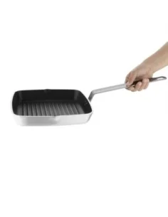 Poêle antiadhésive carrée fond rainuré Vogue 240mm 2