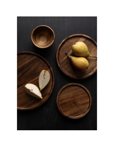 Assiette ronde en acacia Olympia 250mm - Bois naturel