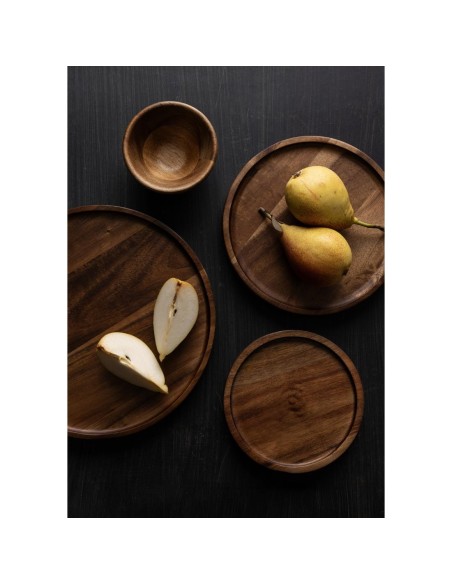 Assiette ronde en acacia Olympia 250mm - Bois naturel