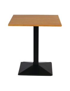 Table carrée en métal et chêne clair Turin 700 mm 2
