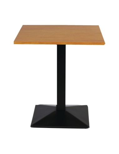 Table carrée en métal et chêne clair Turin 700 mm
