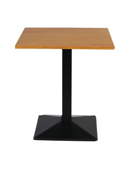 Table carrée en métal et chêne clair Turin 700 mm