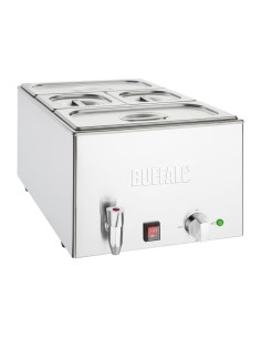 Bain-marie Buffalo 21 L inox avec robinet et bacs GN