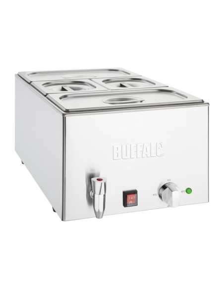 Bain-marie Buffalo 21 L inox avec robinet et bacs GN