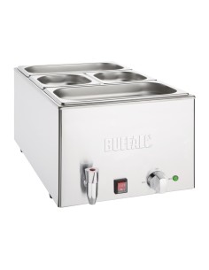 Bain-marie Buffalo 21 L inox avec robinet et bacs GN 2