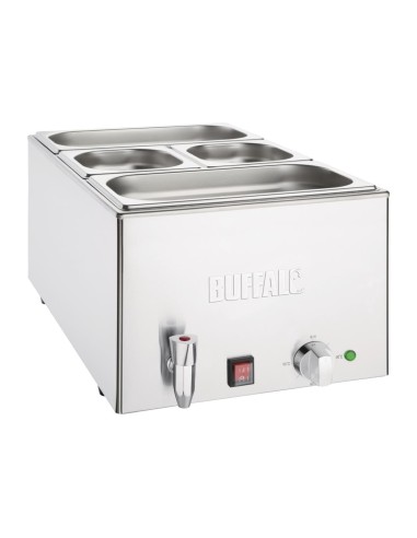 Bain-marie Buffalo 21 L inox avec robinet et bacs GN
