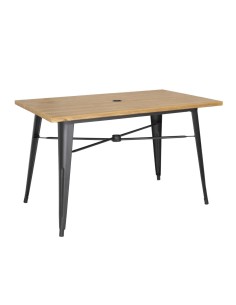 Table d'extérieur Bolero 120x76 cm aluminium bois clair