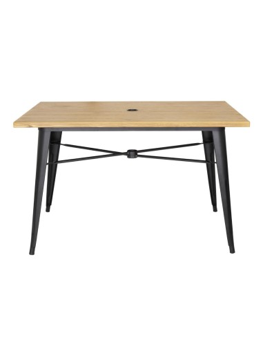 Table d'extérieur Bolero 120x76 cm aluminium bois clair