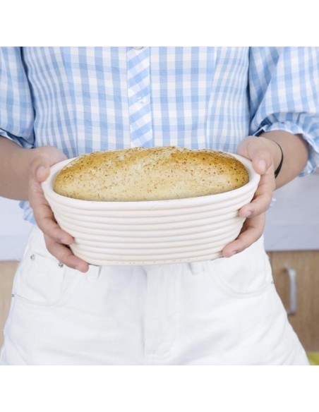 Panier de fermentation ovale en rotin Vogue 210x150x80 mm