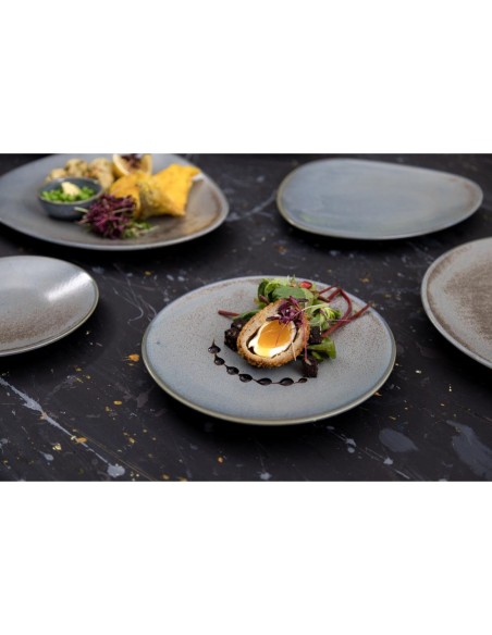 Assiettes plates Olympia Ember Blue 180 mm - lot de 6