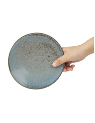 Assiettes plates Olympia Ember Blue 180 mm - lot de 6
