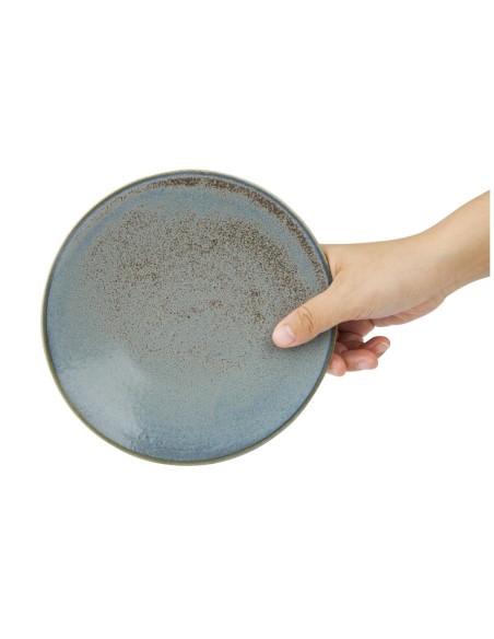 Assiettes plates Olympia Ember Blue 180 mm - lot de 6