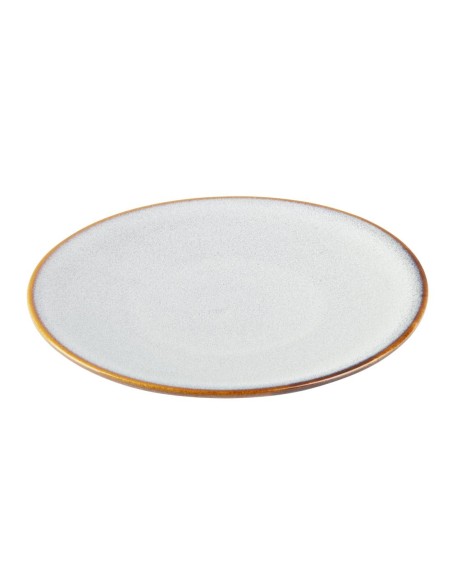 Assiettes plates Olympia Drift gris 180 mm - lot de 6