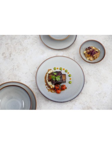 Assiettes plates Olympia Drift Gris 230mm - lot de 6