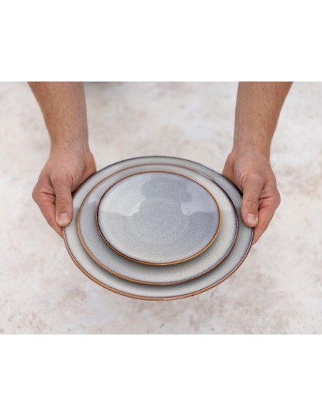 Assiettes plates Olympia Drift Gris 230mm - lot de 6