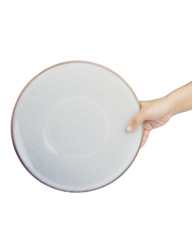 Assiettes Olympia Drift gris uni 280 mm - lot de 4