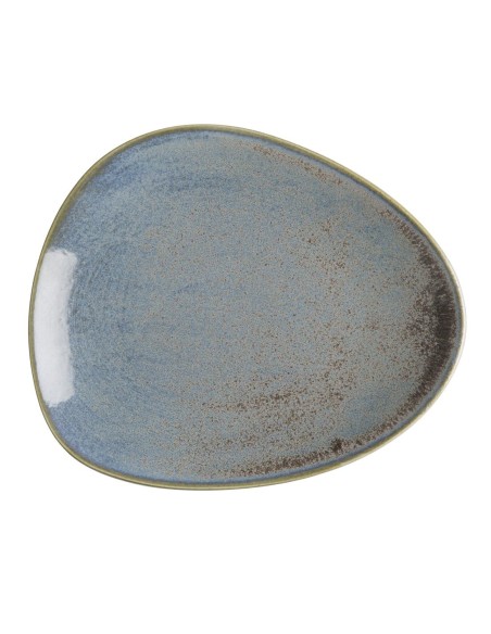 Assiettes Triangulaires Olympia Ember Blue 190mm - lot de 6