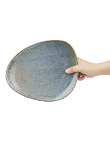 Assiettes Triangulaires Olympia Ember Blue 250mm - Lot de 6
