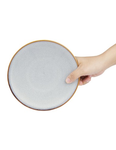 Assiettes plates Olympia Drift gris 180 mm - lot de 6