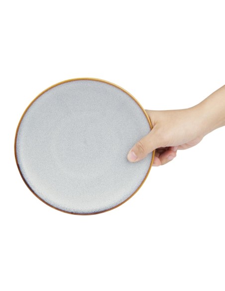 Assiettes plates Olympia Drift gris 180 mm - lot de 6