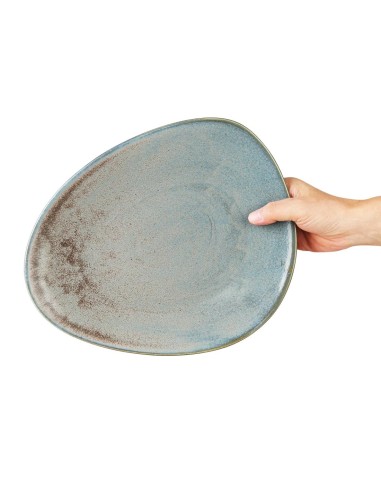 Assiettes Triangulaires Olympia Ember Blue 308mm - lot de 4