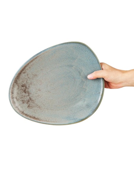 Assiettes Triangulaires Olympia Ember Blue 308mm - lot de 4