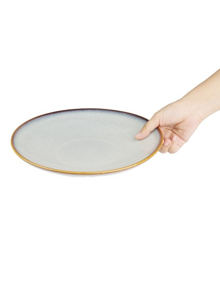 Assiettes creuses Olympia Drift gris 260mm - lot de 4