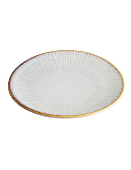 Assiettes plates Olympia Drift gris 180 mm - lot de 6