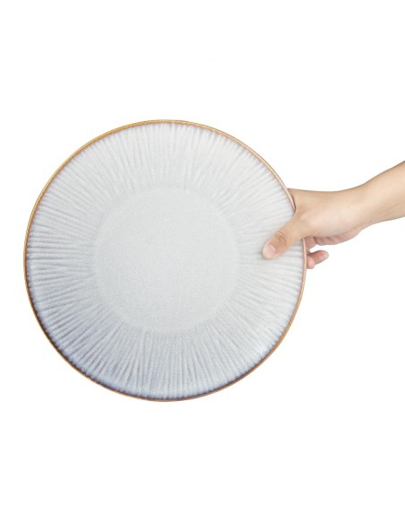 Assiettes plates Olympia Drift gris 280 mm - lot de 4