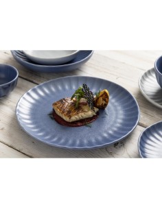Assiettes plates Olympia Corallite bleues 280 mm - lot de 6 2