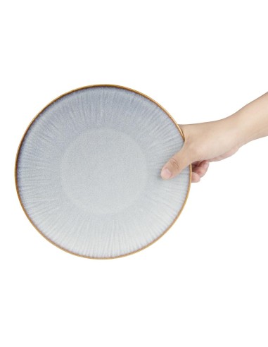 Assiettes plates Olympia Drift gris 220 mm - lot de 6