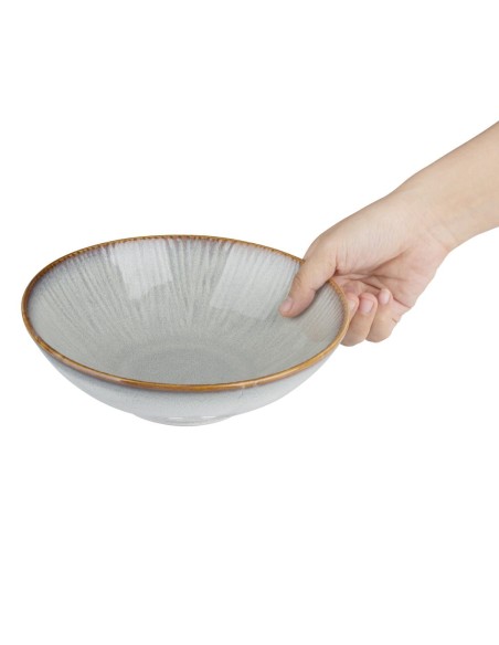 Bols évasés Olympia Drift en relief gris 205 mm - lot de 4