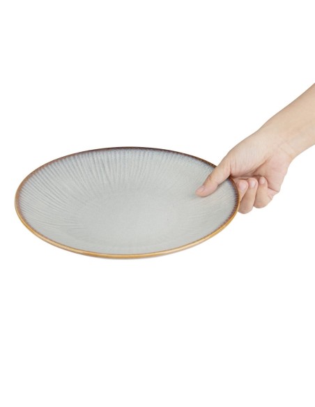 Assiettes creuses Olympia Drift gris 260mm - lot de 4