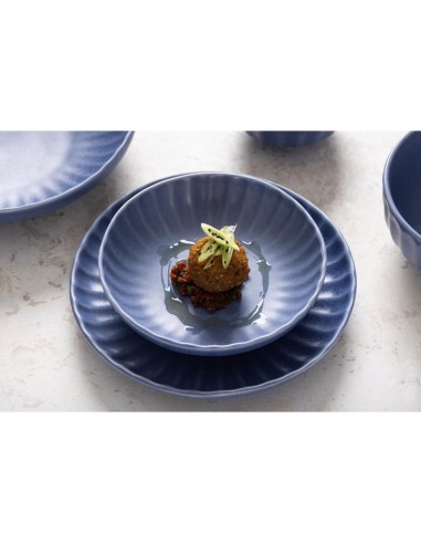 Assiettes calottes Olympia bleues 160x40 mm - lot de 6