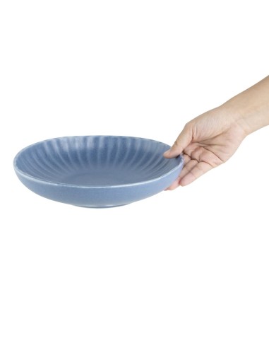 Assiettes calottes Olympia Corallite bleues 220mm - lot de 6