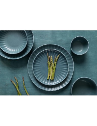 Assiettes plates Olympia Corallite vertes 205 mm - lot de 6