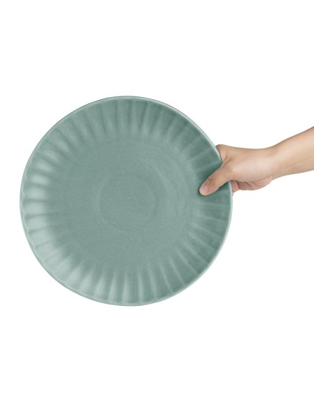 Assiettes plates Olympia Corallite vertes 280 mm - lot de 6