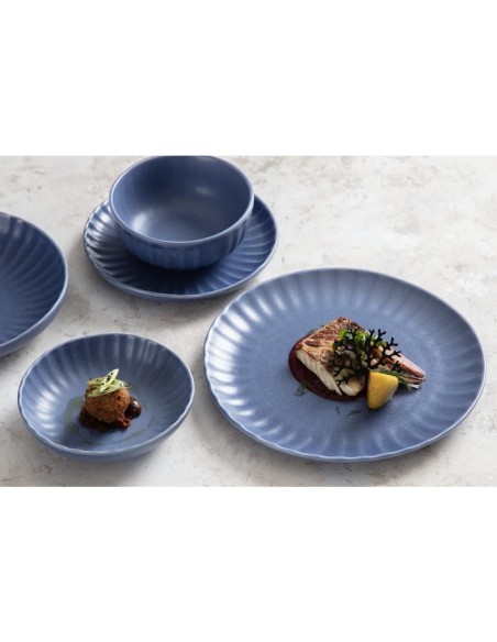 Assiettes calottes Olympia bleues 160x40 mm - lot de 6